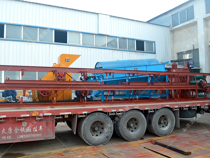 雙級粉碎機生產線發(fā)貨圖片_發(fā)往云南瀾滄_破碎錳礦石