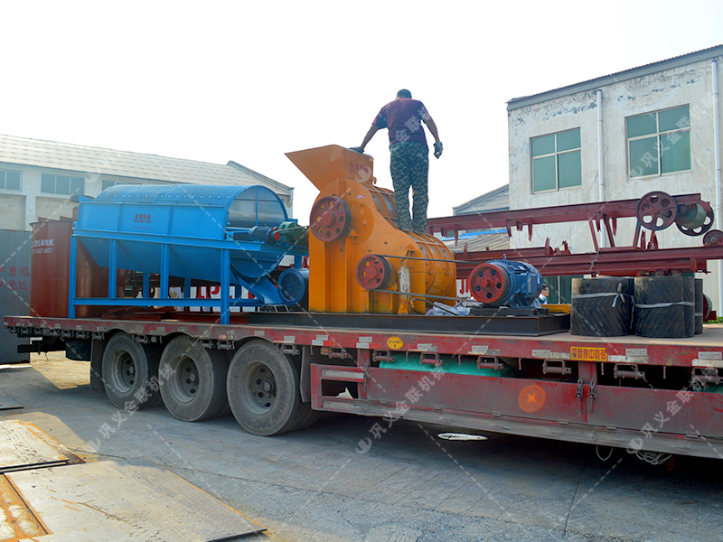 雙級粉碎機生產線發(fā)貨圖片_發(fā)往云南瀾滄_破碎錳礦石